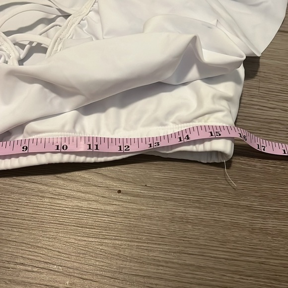 Ruffled white bathing suit top - Picture 3 of 5